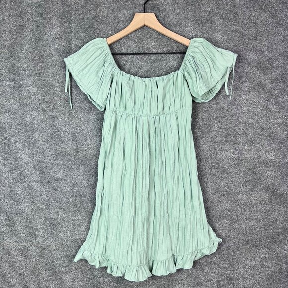 Kimchi Blue Women XS  Claudette Crinkle Babydoll‎ Mini Dress - Picture 3 of 11